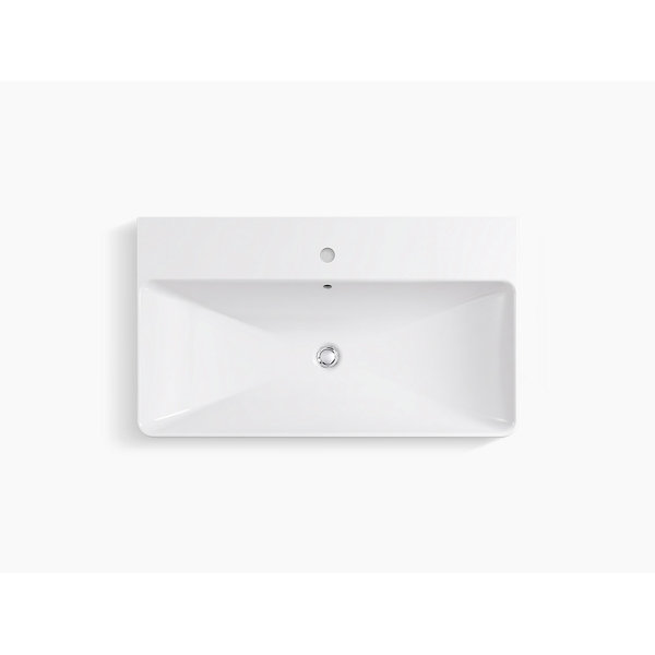 Kohler Vox® Rectangle Vessel Bathroom Sink with Single Faucet Hole